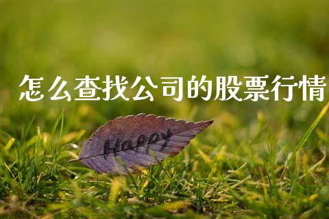怎么查找公司的股票行情_https://www.apanben.com_股市分析_第1张