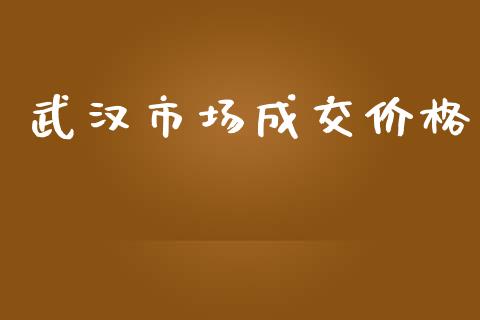 武汉市场成交价格_https://www.apanben.com_股票怎么玩_第1张
