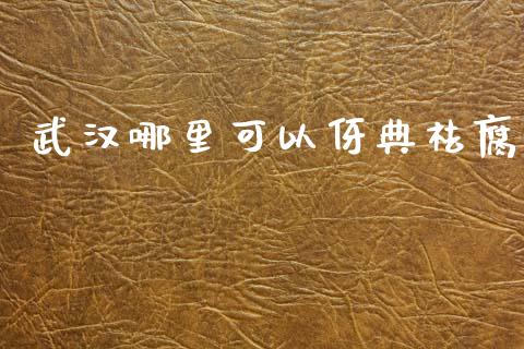 武汉哪里可以伢典祛腐_https://www.apanben.com_期货学院_第1张