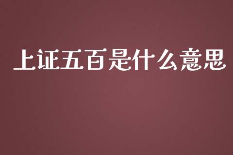 上证五百是什么意思_https://www.apanben.com_股票怎么玩_第1张