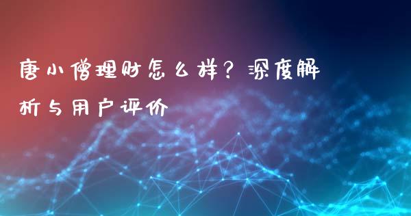 唐小僧理财怎么样？深度解析与用户评价_https://www.apanben.com_股票怎么玩_第1张