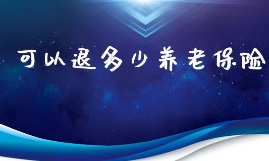 可以退多少养老保险_https://www.apanben.com_在线喊单_第1张
