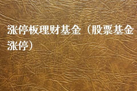 涨停板理财基金（股票基金涨停）_https://www.apanben.com_国际财经_第1张