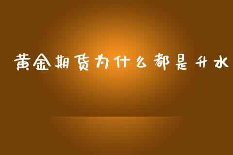 黄金期货为什么都是升水_https://www.apanben.com_期货学院_第1张