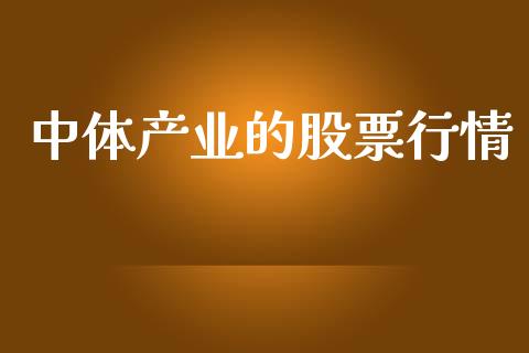 中体产业的股票行情_https://www.apanben.com_股市指导_第1张