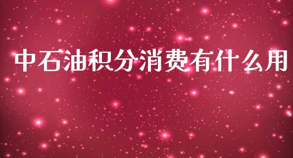 中石油积分消费有什么用_https://www.apanben.com_股票怎么玩_第1张