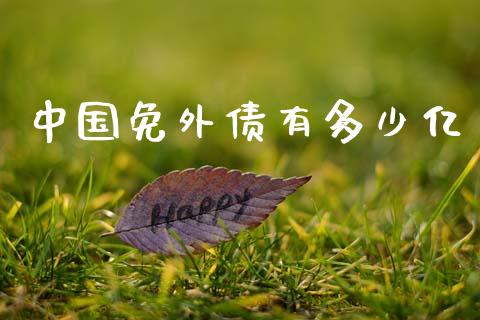 中国免外债有多少亿_https://www.apanben.com_国际财经_第1张