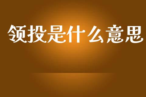 领投是什么意思_https://www.apanben.com_国际财经_第1张