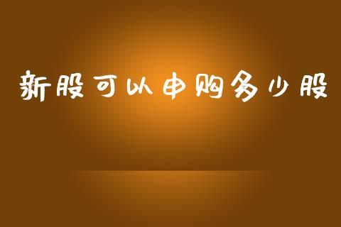 新股可以申购多少股_https://www.apanben.com_期货学院_第1张